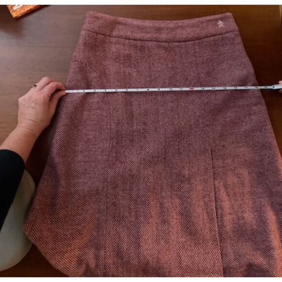 Vintage Original Penguin Wool A-Line Skirt Rose Pink Herringbone Preppy Lined - Picture 14 of 16